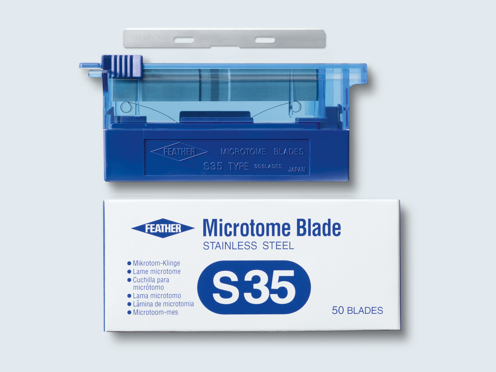 FEATHER マイクロトームブレード S35 50枚入り Microtome Blade - S35 | Product | pfm medical gmbh